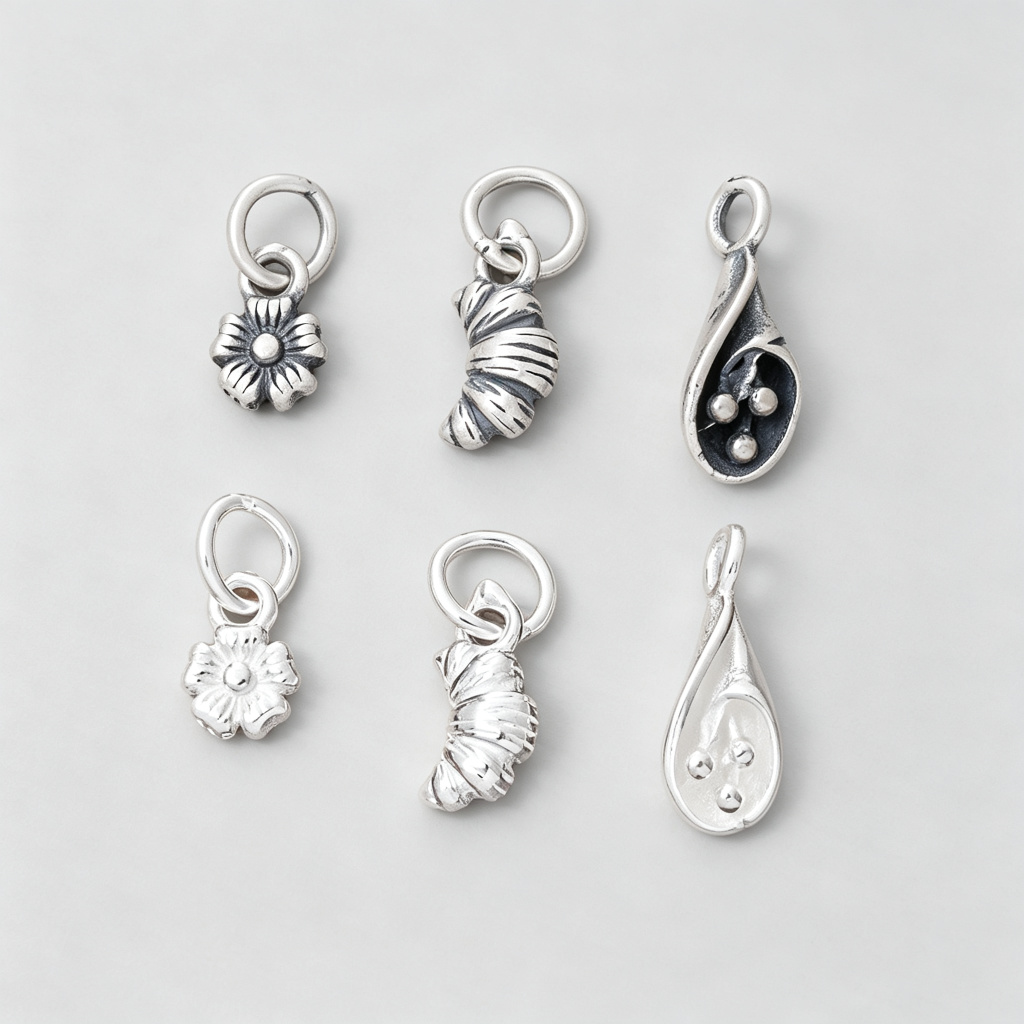 Jewelry Making In La - 925 Silver Small Charms Retro Oxidized