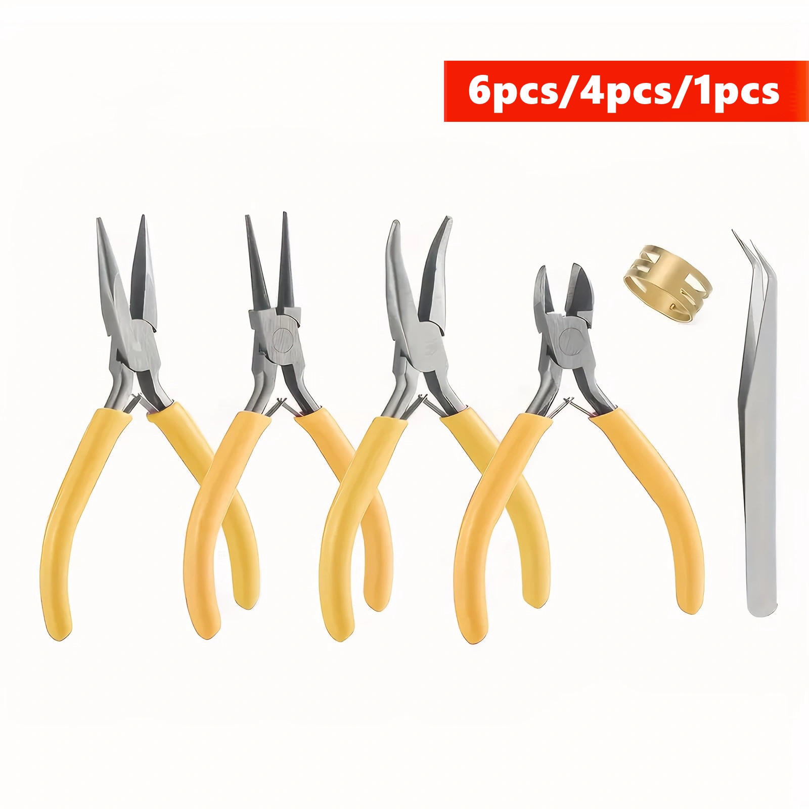 Jewelry Making Machines - 6/4/1pcs Yellow Jewelry Making Pliers Set